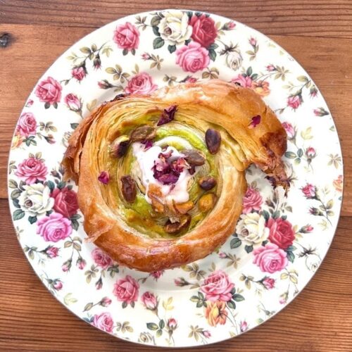 Pistachio and Rose Roll