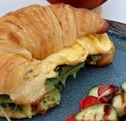Scrambled Egg Croissant Breakfast Sandwich